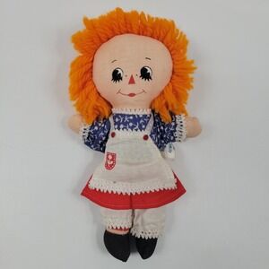 VTG Raggedy Ann 6" Fabric Plush‎ Doll Yarn Hair Clothes Hallmark Knickerbocker